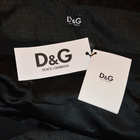 D&G DOLCE & GABBANA Black & Gray Tweed & Pleated Chiffon Mini Cocktail Dress NWT - Picture 7 of 8